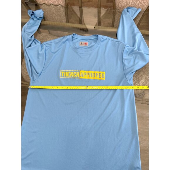 A4 "Trench Approved" Long Sleeve Light Blue T-Shirt L - Picture 4 of 6